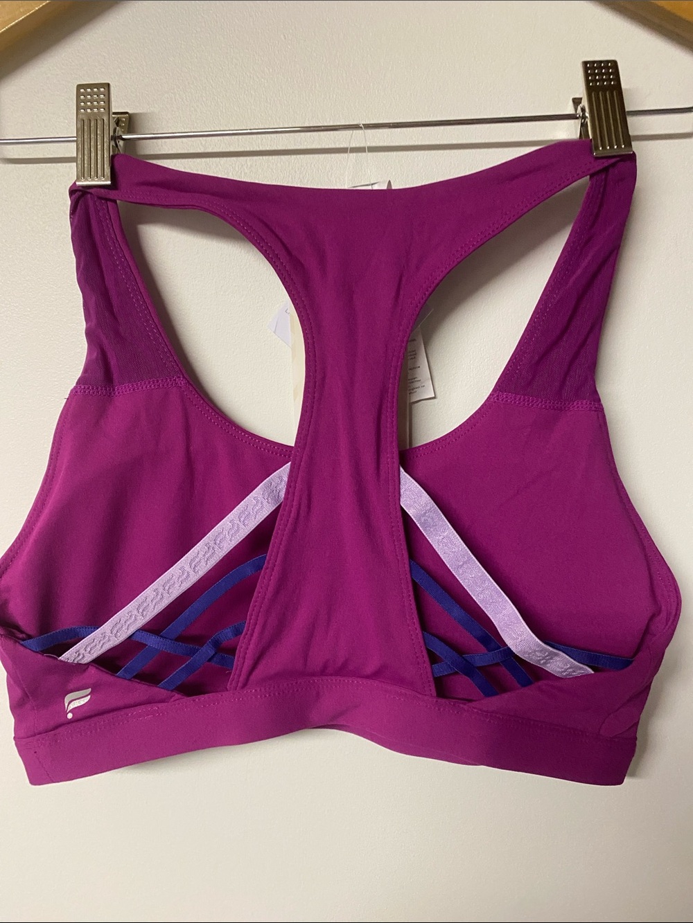 Fabletics Kessler Medium Impact Raspberry Racerback Sports Bralette - Picture 4 of 8